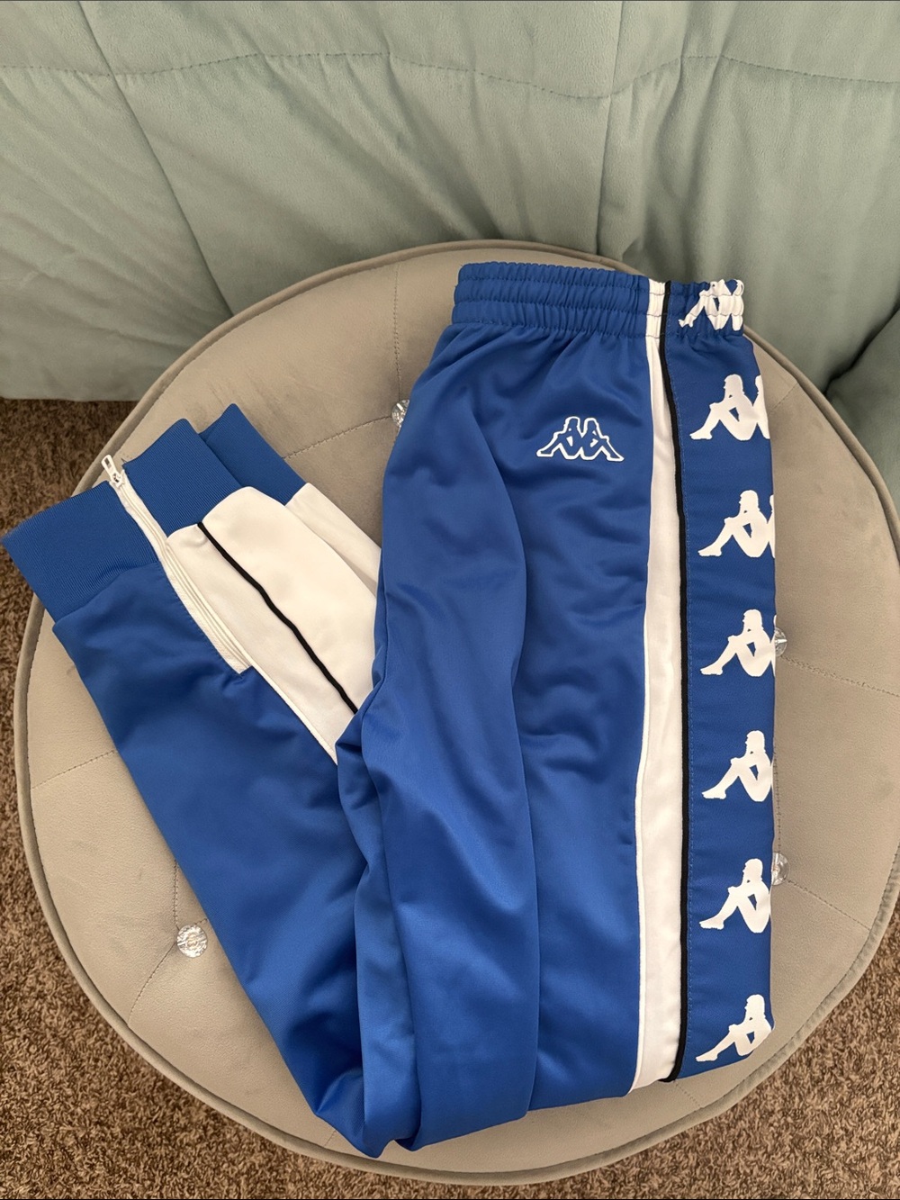 Kappa Women’s Royal Blue Jogger Pants with White Logo Tape